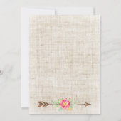 素朴な国の花の(雄ジカの)枝角の結婚式招待状 招待状 (裏面)