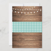 素朴な国の西部のクリスマス夕食日のパーティー 招待状 (裏面)