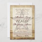 素朴な国の西部の木製の星の結婚式の招待 招待状 (裏面)