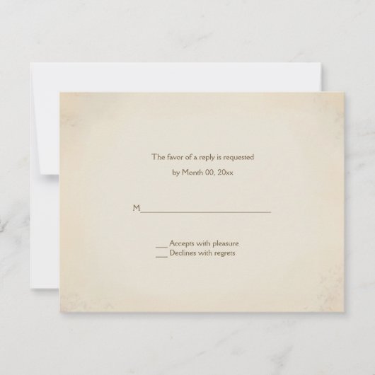 素朴な国の西部の結婚式の応答カード 出欠カード (正面)