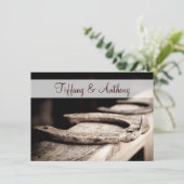 素朴な国の蹄鉄のカウボーイの結婚式の招待 招待状 (スタンド正面)