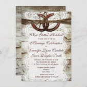 素朴な国の蹄鉄の結婚式招待状 招待状 (正面/裏面)