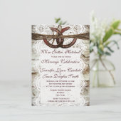 素朴な国の蹄鉄の結婚式招待状 招待状 (スタンド正面)