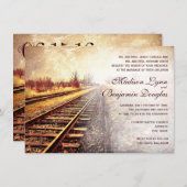 素朴な国の鉄道線路の結婚式招待状 招待状 (正面/裏面)