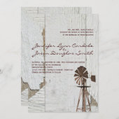 素朴な国の風車の結婚式招待状 招待状 (正面/裏面)