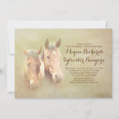 素朴な国の馬のカップルのリハーサルの夕食 招待状 (正面)