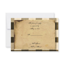 素朴な国の黒のセピア色は応答カードを点検します