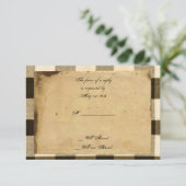 素朴な国の黒のセピア色は応答カードを点検します 出欠カード (スタンド正面)