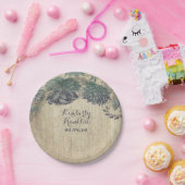 素朴な国のSucculentsのリースの結婚式 ペーパープレート (パーティー)