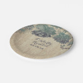 素朴な国のSucculentsのリースの結婚式 ペーパープレート (アングル)