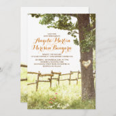 素朴な国ハートツリー結婚式招待状 招待状 (正面/裏面)