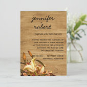 素朴な国ユリの水彩画の結婚式招待状 招待状 (スタンド正面)