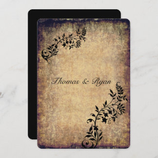 素朴な国ヴィンテージは、結婚式招待状壁紙を張ります 招待状