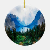 素朴な国山の景色の自然記念日 セラミックオーナメント (裏面)