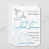 素朴な土色のハミングバードラブバード 招待状 (正面)