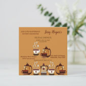 素朴な土鍋の午後のお茶会 結婚前祝いパーティー 招待状 (スタンド正面)