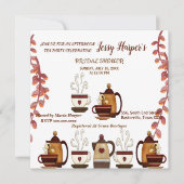 素朴な土鍋の午後の紅茶パーティー ブライダルシャワー 招待状 (正面)