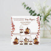 素朴な土鍋を使ったアフタヌーンティーパーティー・ブライダルシャワー 招待状 (スタンド正面)