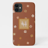 素朴な地上トーンで暗い上に4つのリーフクローバー Case-Mate iPhoneケース (裏面)