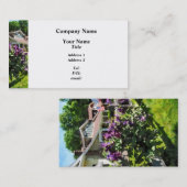 素朴な塀の紫色クレマチス 名刺 (正面/裏面)