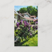 素朴な塀の紫色クレマチス 名刺 (裏面)