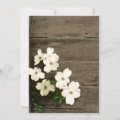 素朴な塀及びミズキの開花の結婚式招待状2 招待状 (裏面)