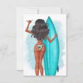 素朴な夏のサーフビーチバケーション誕生日パーティーI 招待状 (正面)