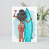 素朴な夏のサーフビーチバケーション誕生日パーティーI 招待状 (スタンド正面)