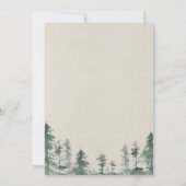 素朴な外は寒いグリーンフォレストベイビーシャワー 招待状 (裏面)