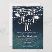 素朴な夜の空のマスジャーライト  SWEET 16 招待状 (正面)