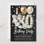 素朴な大人の80歳の誕生日パーティー 招待状 (正面)