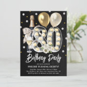 素朴な大人の80歳の誕生日パーティー 招待状 (スタンド正面)