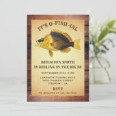 素朴な大人向けフィッシングバースデーパーティー招待状 招待状 (スタンド正面)