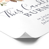 素朴な大地のキャンドル燃える記念看板 ポスター (角)