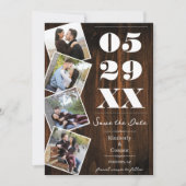 素朴な大胆な4枚の写真を使ったSave the Date セーブザデート (正面)