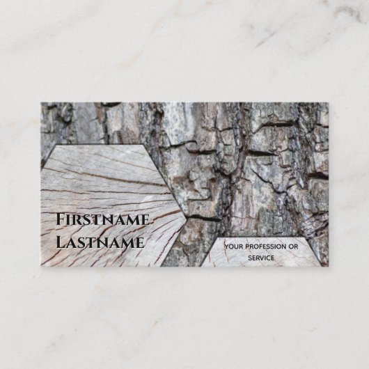 素朴な天然木オーガニック六角 名刺 (正面)