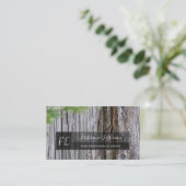 素朴な天然木モノグラムオーガニックブシン100% 名刺 (スタンド正面)