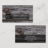 素朴な天然木モノグラムオーガニックブシン100% 名刺 (正面/裏面)