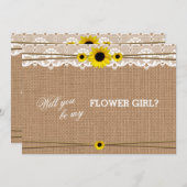 素朴な太陽の花よ 私のフラワーガールになってくれるかい 招待状 (正面/裏面)