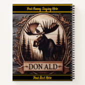 素朴な威厳のある客室の装飾に刻まれたムース ノートブック (裏面)