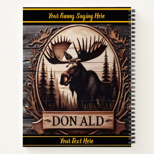 素朴な威厳のある客室の装飾に刻まれたムース ノートブック (裏面)