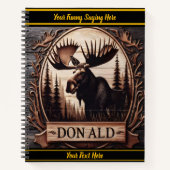 素朴な威厳のある客室の装飾に刻まれたムース ノートブック (正面)