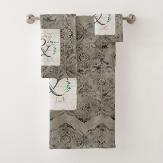 素朴な実家の農家の動揺してなダマスク織の芸術 バスタオルセット (インサイチュ)