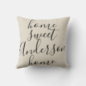 素朴な家の甘い家の姓のカスタム クッション (裏面)