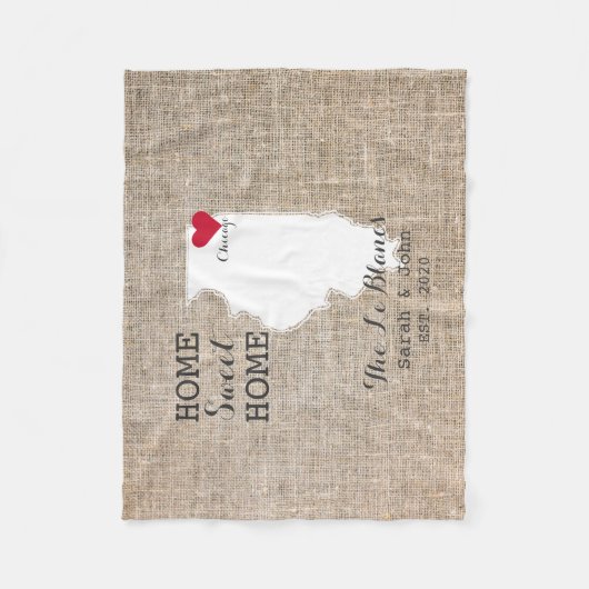 素朴な家の甘い家|シカゴイリノイ フリースブランケット (正面)