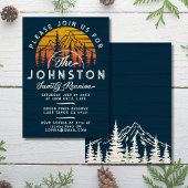 素朴な家族の再会 ヴィンテージ レトロ 夕焼けの木 招待状