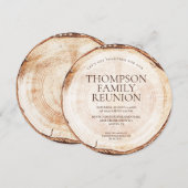 素朴な家族の再会 木目調 カスタム 招待状 (正面/裏面)