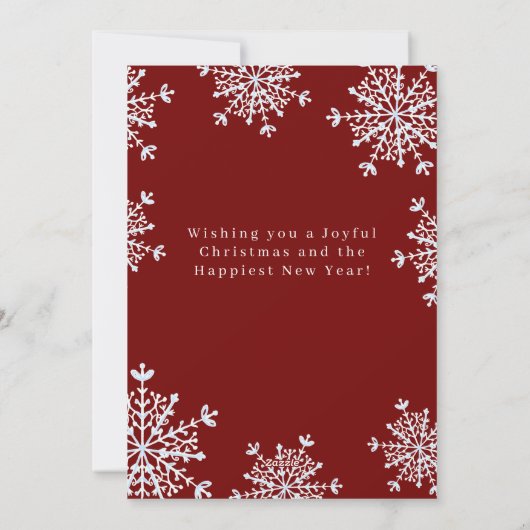 素朴な家族写真 メリークリスマス一緒に 赤 シーズンカード (裏面)