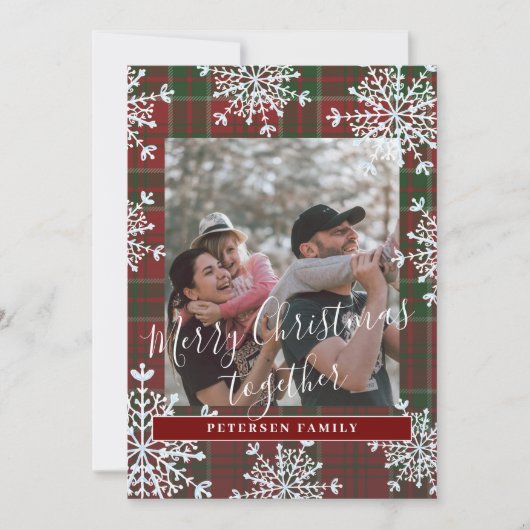 素朴な家族写真 楽しいクリスマスを一緒に プライド シーズンカード (正面)