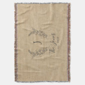 素朴な家系のモノグラムパーソナライズされた名 スローブランケット (正面縦)